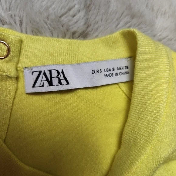 Size S-M Knit Tank Neon color Crew neck Semi-fitted Viscose blend ZARA - Picture 14 of 16